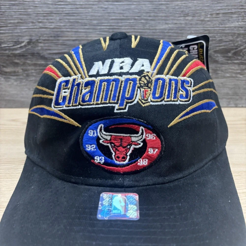 Vintage Chicago Bulls Hat Cap Snap Back Black‎ NBA Basketball Starter 90s NWT